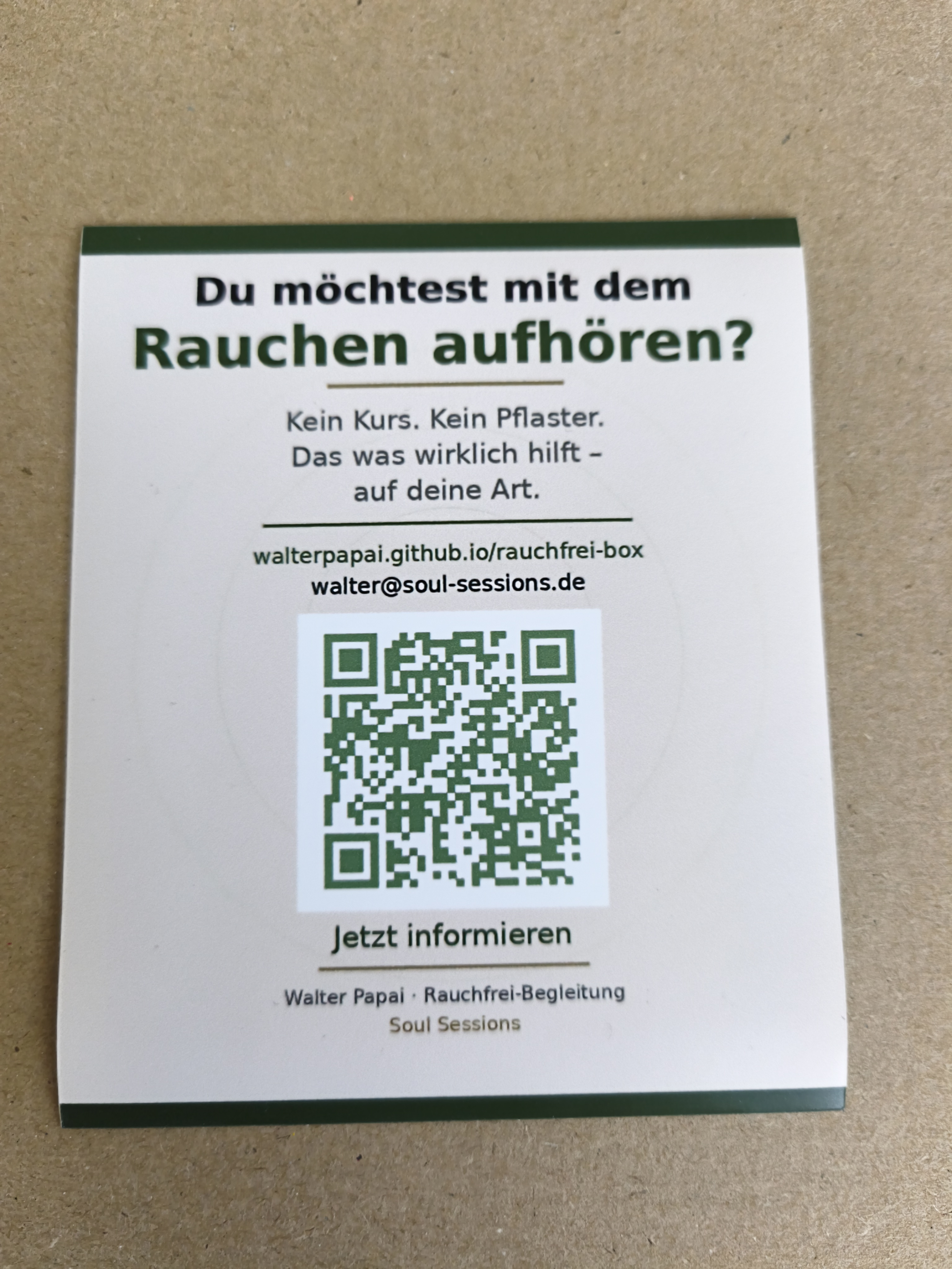 QR-Aufkleber für Raucherplätze