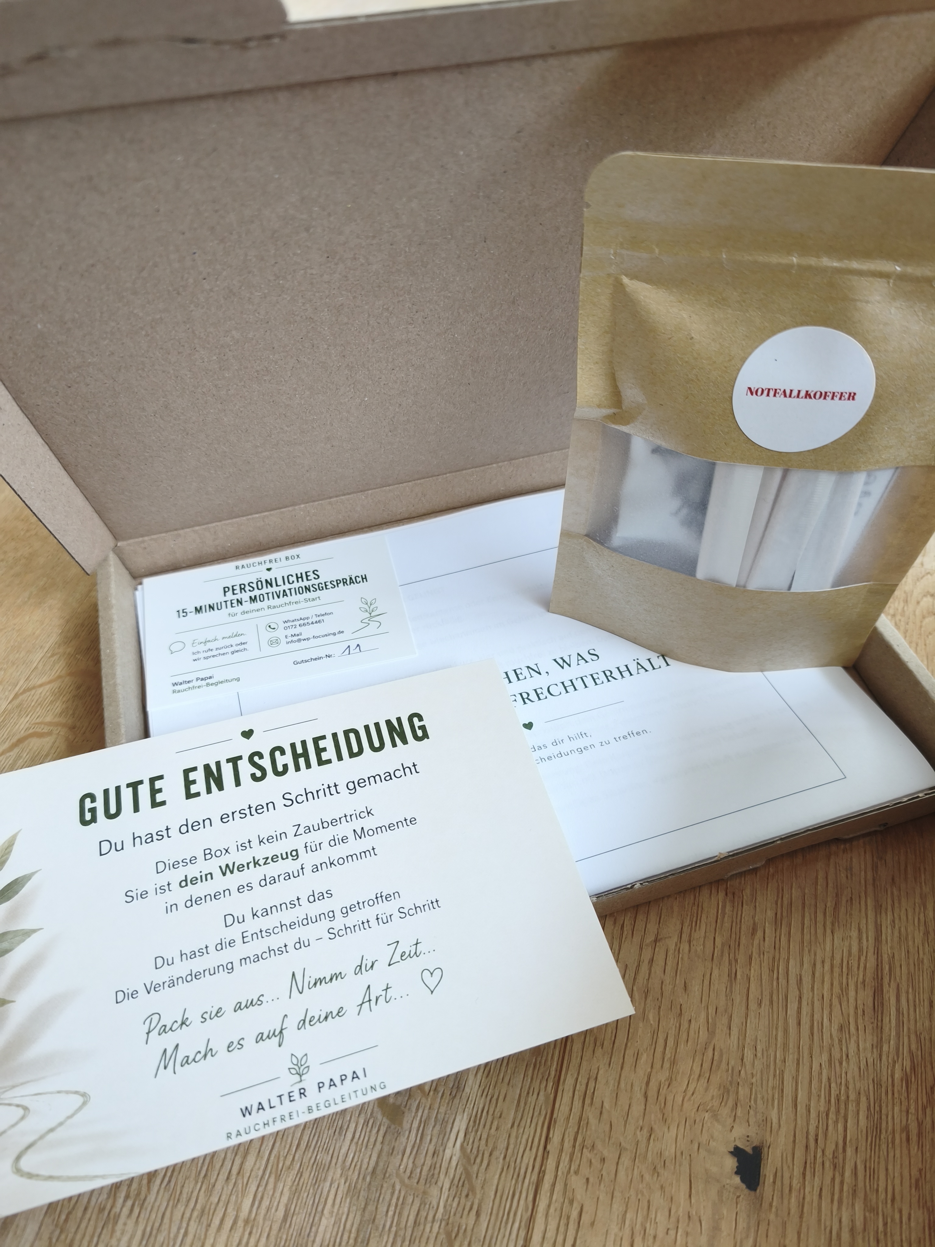 Inhalt der Rauchfrei Box